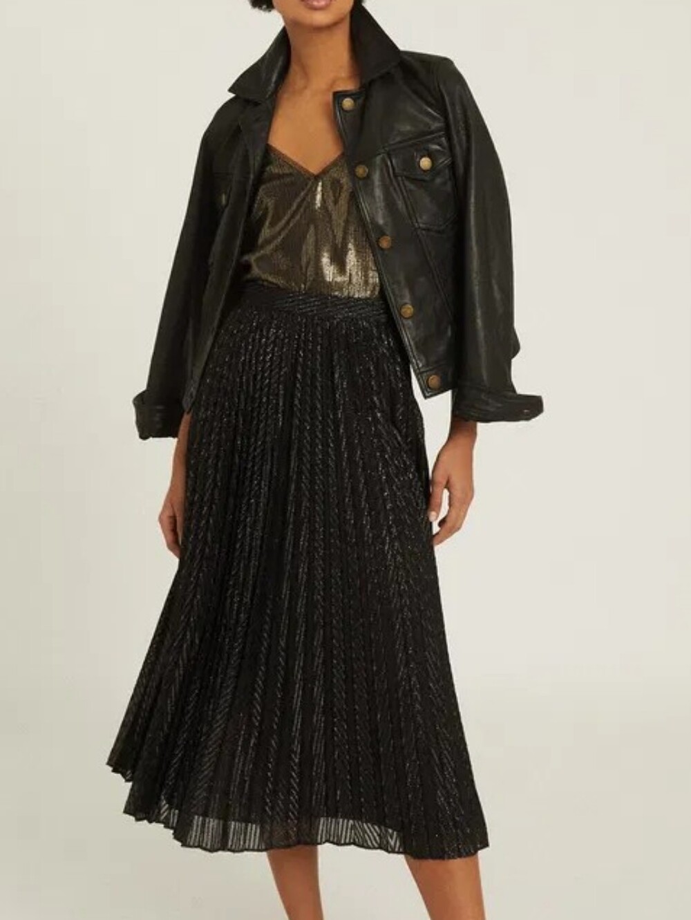 NWT REISS | $320 Marianne Mesh Pleated Midi Skirt
